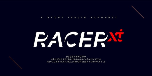 Sport modern urban italic alphabet fonts. Typography, abstract technology, fashion, digital, future creative logo font.