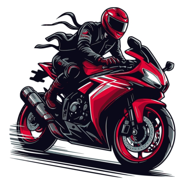 sport motorbike rider in vector style on a white background