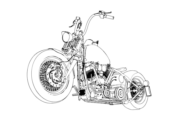 Vector sport motorcycle sketch white background vector