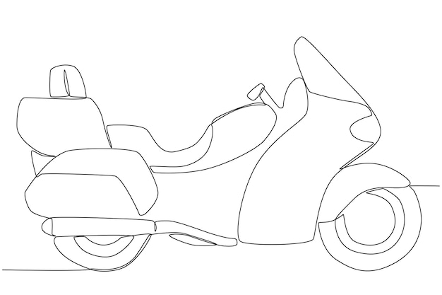 A sport motorcycle transportation one line art