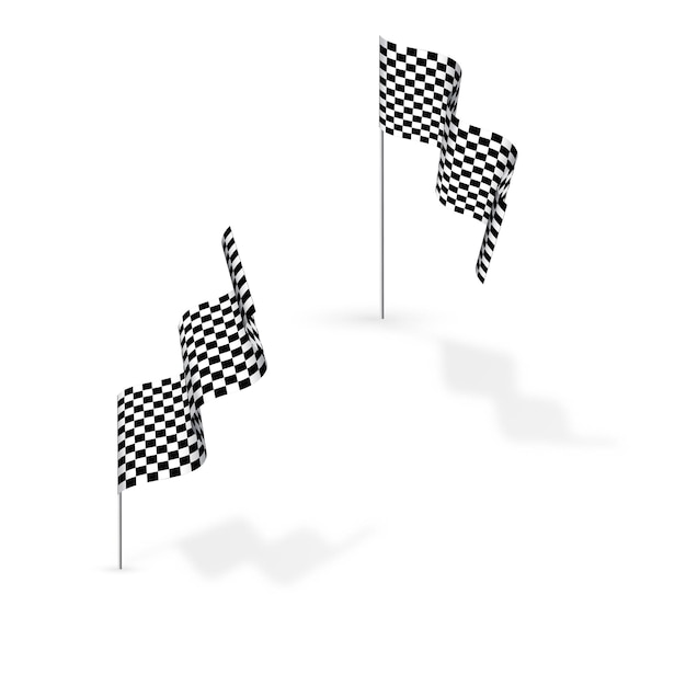 Sport race checkered flags shadow