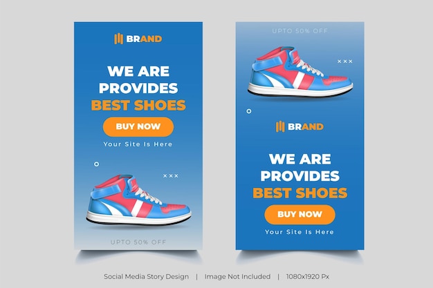 Sport shoes sale for social media Instagram post and story stories template design