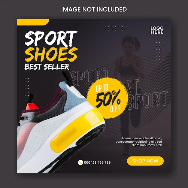 sport shoes for sale social media post and instagram feed template