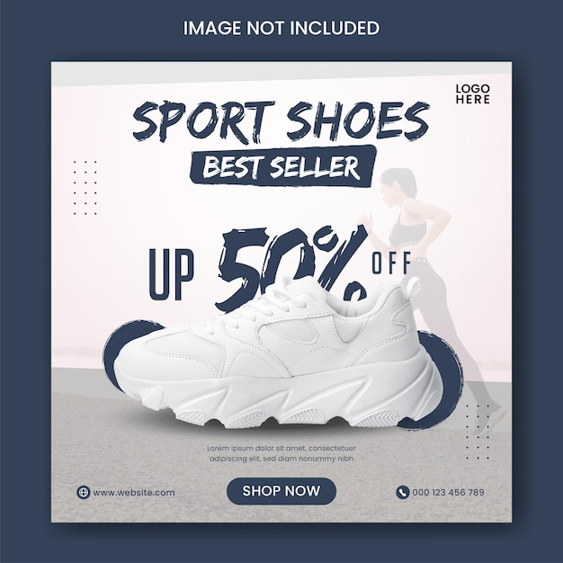 sport shoes for sale social media post and instagram feed template