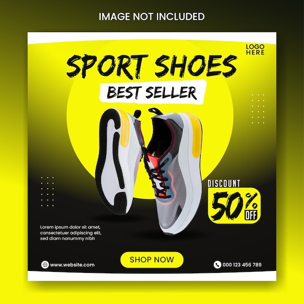 sport shoes for sale social media post and instagram feed template