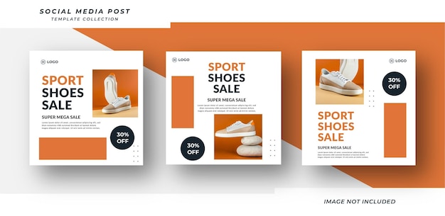 Sport shoes sale social media post templates design