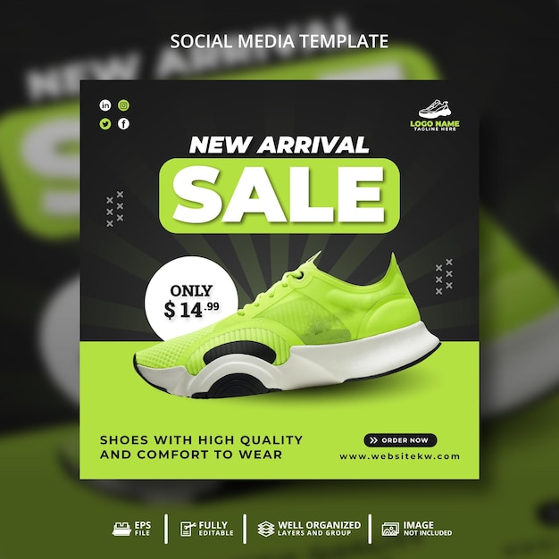 Sport Shoes Special Sale Social Media Post Banner Template