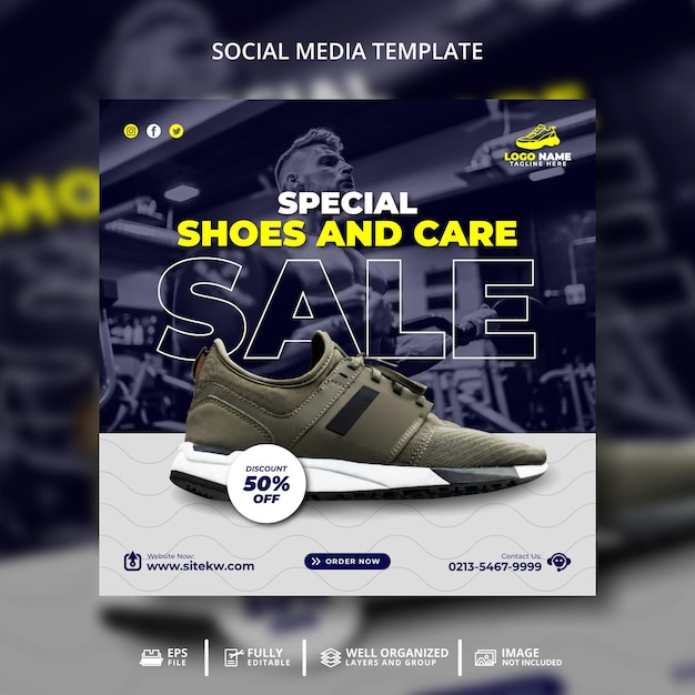 Sport Shoes Special Sale Social Media Post Banner Template