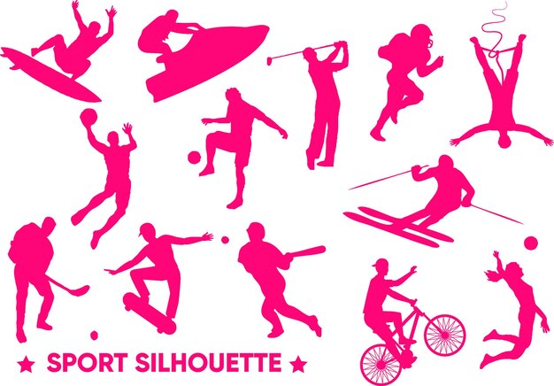 Sport silhouette human icons