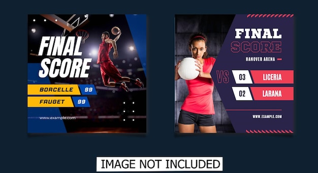 Sport Social Media Banner Template Collection with Unique Style