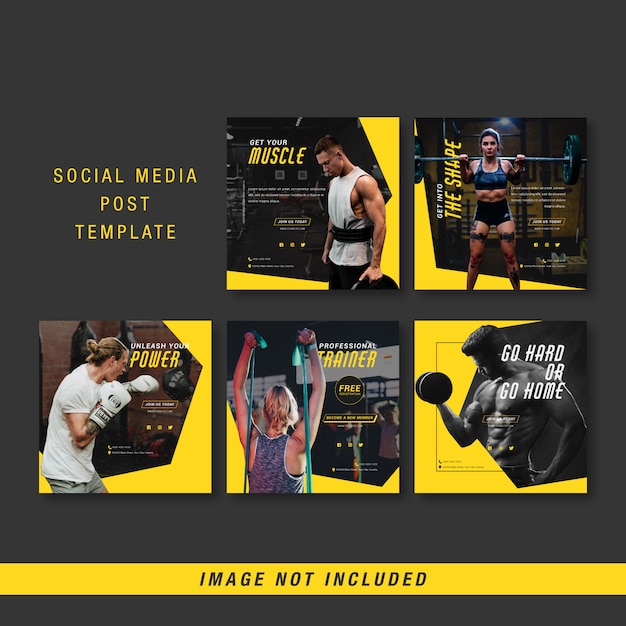 Vector sport social media post template