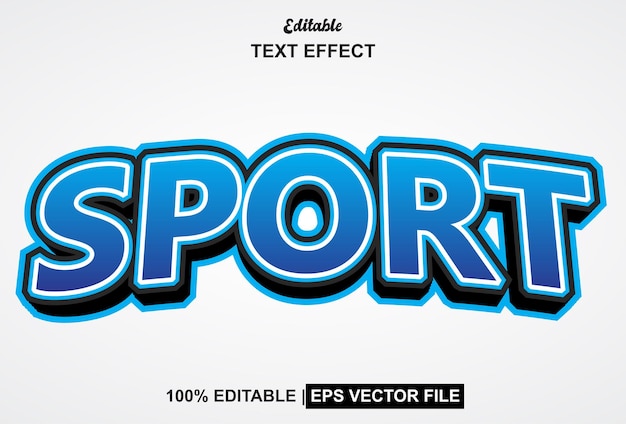 Sport text effect with 3d style and editable