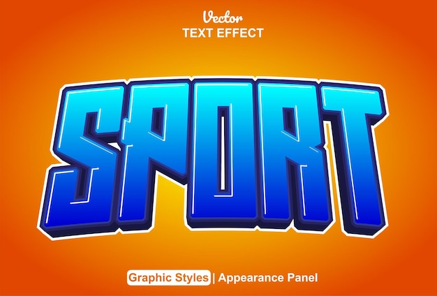 Sport text effect with graphic style and editable