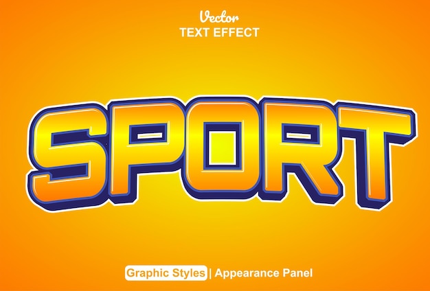 Sport text effect with graphic style and editable