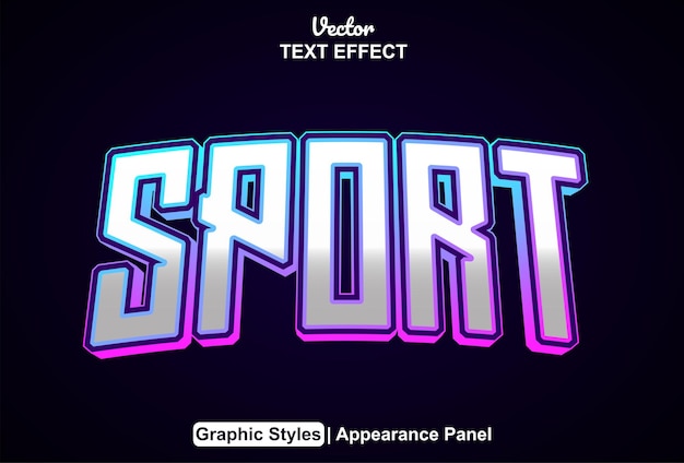 Sport text effect with graphic style and editable