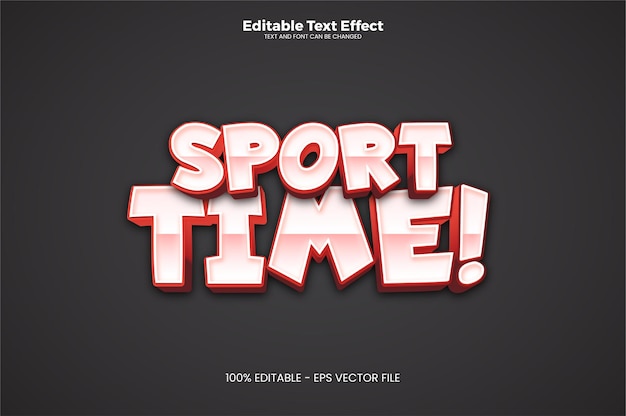 Sport time editable text effect in modern trend style