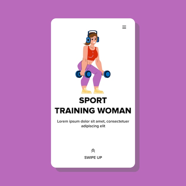 Sport training woman vector