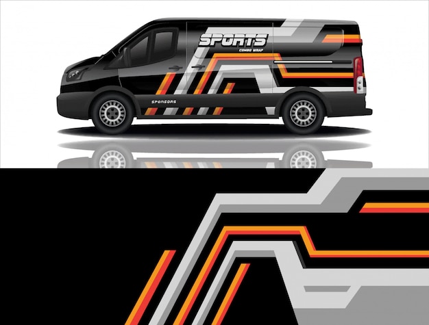 sport van decal wrap illustration