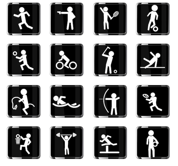 Vector sport vector icons for user interface design