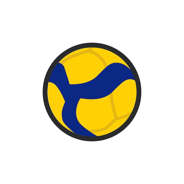 Sport voleyball ball colored vector icon on white background. Vector illustration