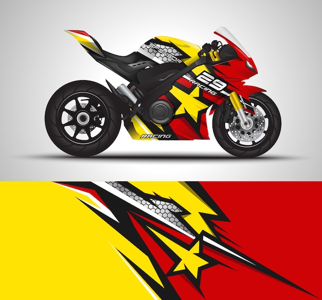 Sportbike motorcycle motorsport and vinyl sticker design