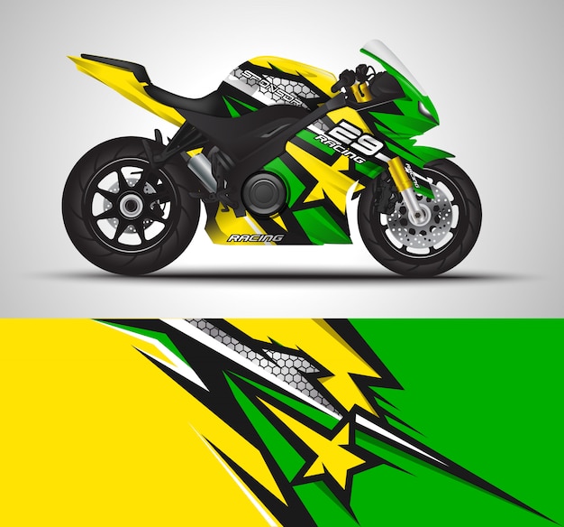 Sportbike motorcycle motorsport and vinyl sticker design