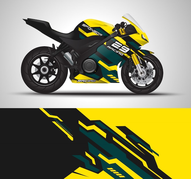 Sportbike motorcycle motorsport and vinyl sticker design