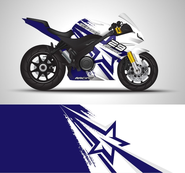 Sportbike motorcycle motorsport and vinyl sticker design