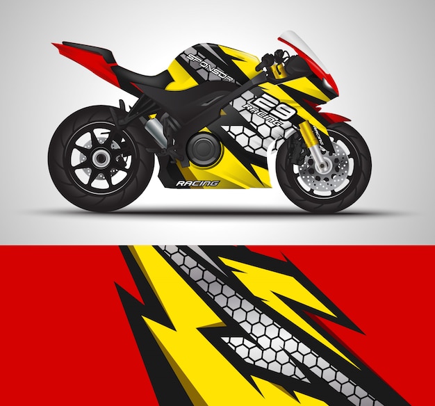 Sportbike motorcycle motorsport and vinyl sticker design