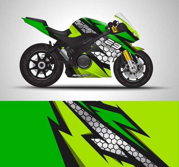 Sportbike motorcycle motorsport and vinyl sticker design