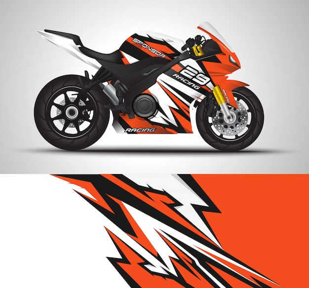 Sportbike motorcycle motorsport and vinyl sticker design