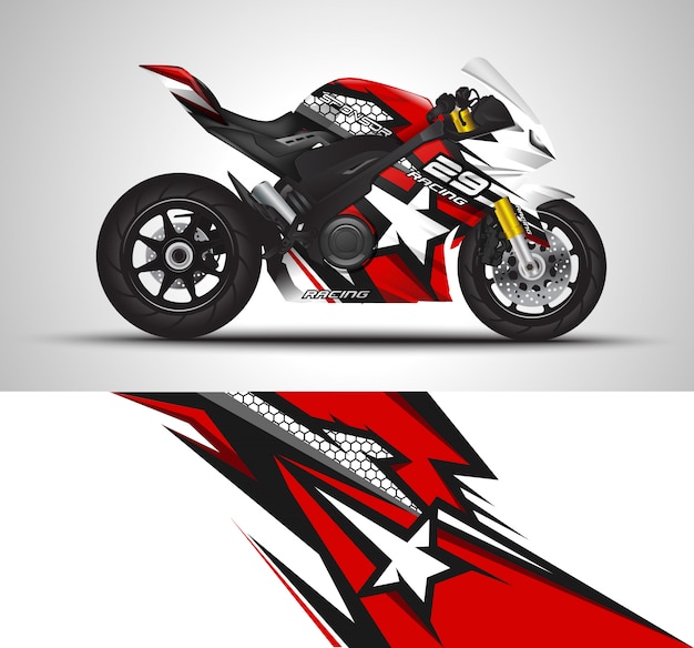 Sportbike motorcycle motorsport and vinyl sticker design