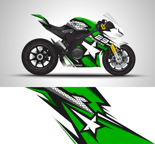 Sportbike motorcycle motorsport and vinyl sticker design