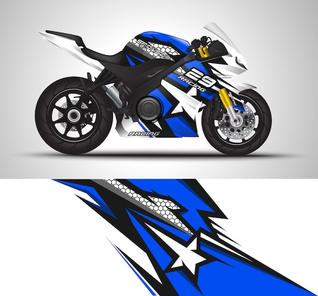 Sportbike motorcycle motorsport and vinyl sticker design