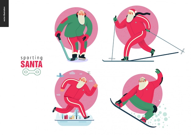 Sporting Santa   winter otdoor activities