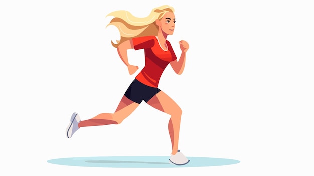 Sportive Running Girl Vector Illustration