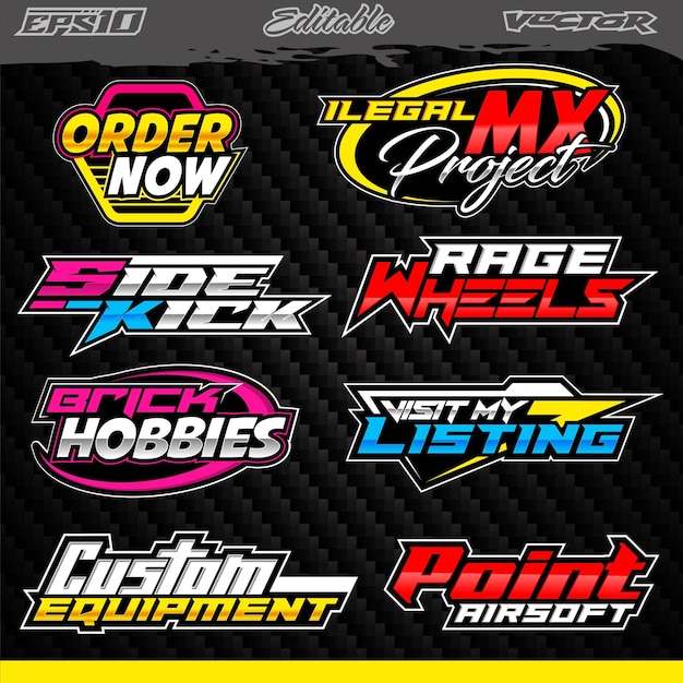 Sports and automotive sticker pack template