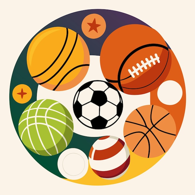 Vector sports ball art vector illustration design