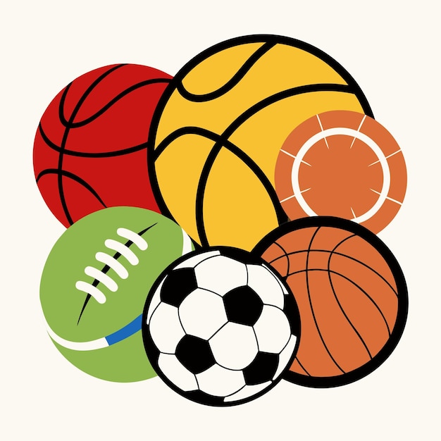 Sports Ball Art Vector Illustration Design