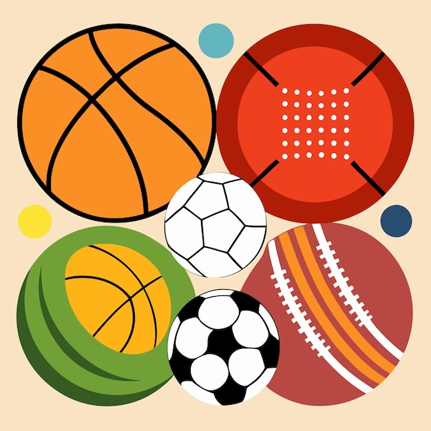 Sports Ball Art Vector Illustration Design