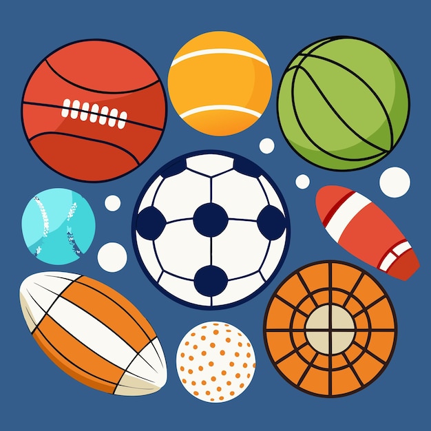 Sports Ball Art Vector Illustration Design