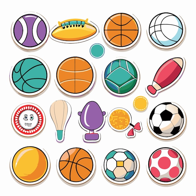 Sports Balls Stickers Basketball Soccer Tennis and More