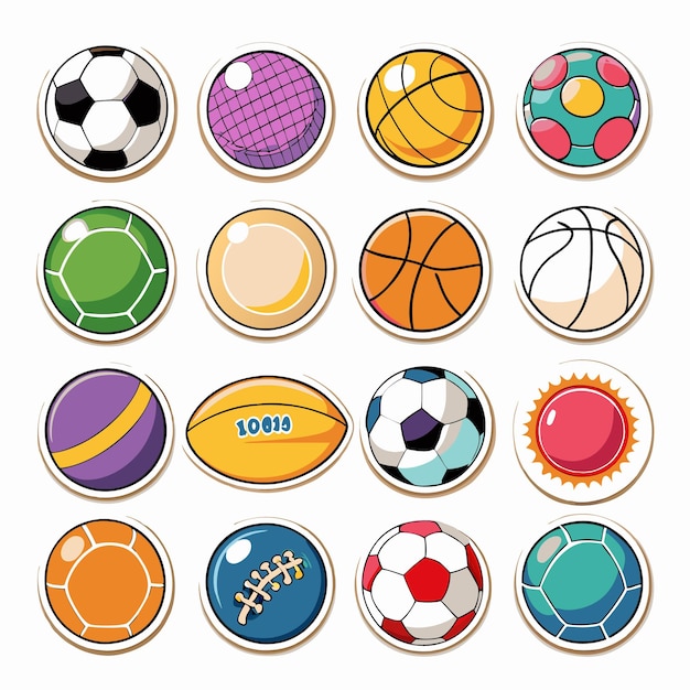 Sports Balls Stickers Soccer Basketball and More