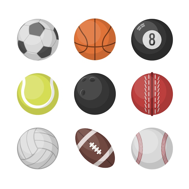 Sports balls vector set