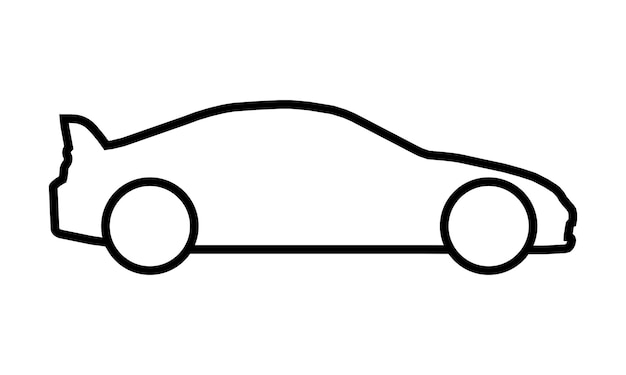 Sports car line vector icon on white background