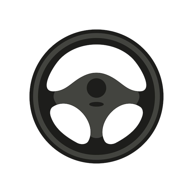 Sports car steering wheel icon Flat illustration of steering wheel vector icon for web isolated on white background