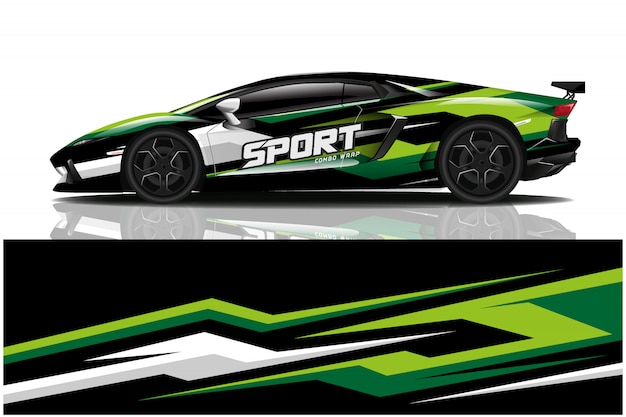 Sports car wrapping decal design