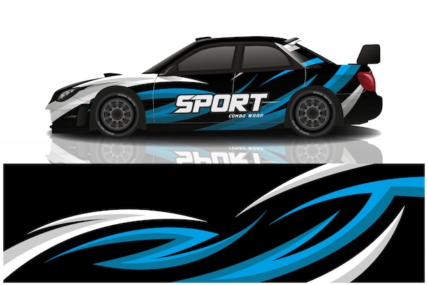 Sports car wrapping decal design