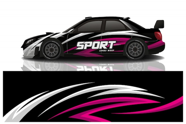 Sports car wrapping decal design