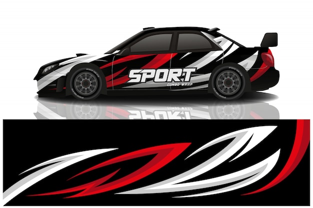 Sports car wrapping decal design